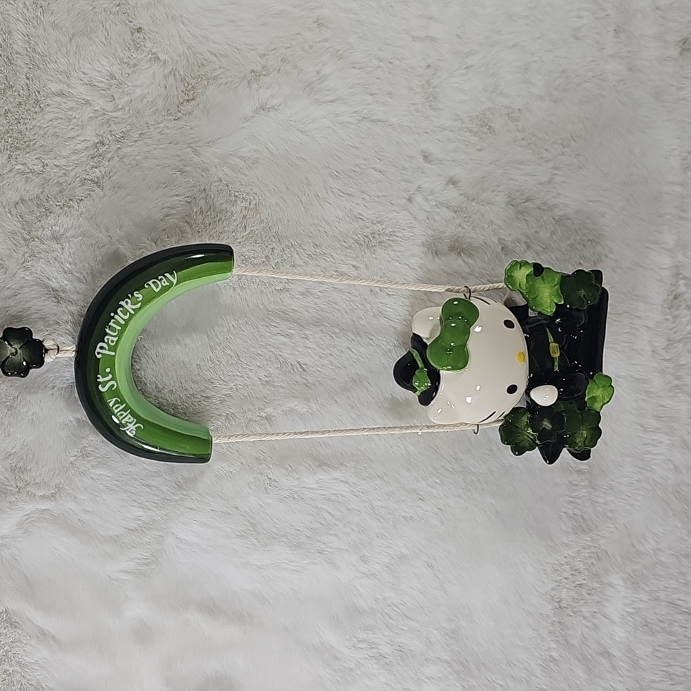 Blue Sky Hello Kitty Happy St. Patrick's Day Garden Swinger